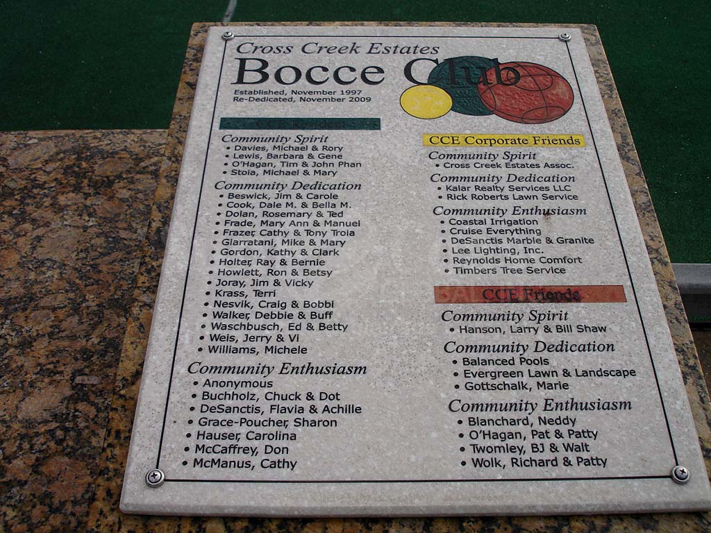 Cross Creek Estates Bocce Ball Courts